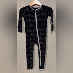 Kickee Pants bamboo zippered coverall bike bicycle print size 18-24 months